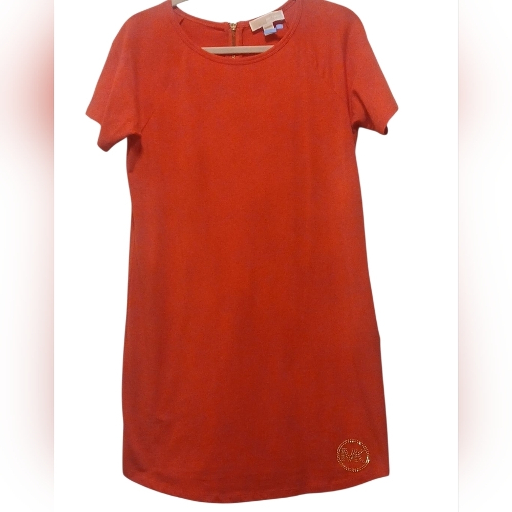 Michael Kors -Red Shift Dress, Short Sleeve, Round Neck, Size Small